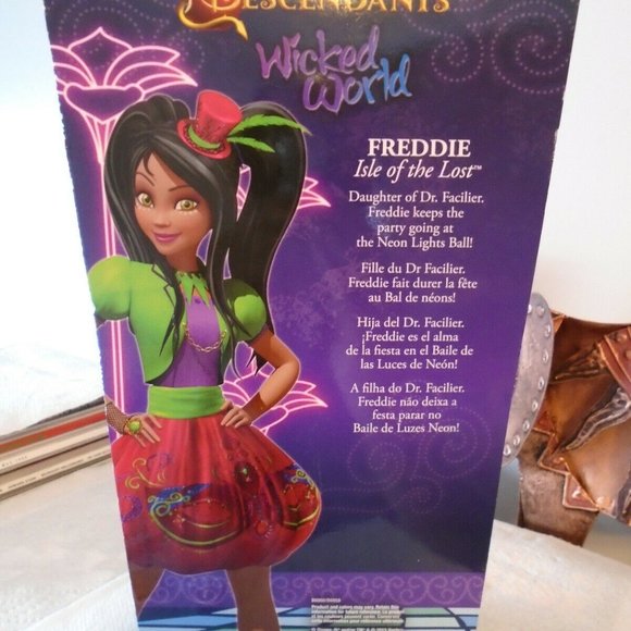 DISNEY DESCENDANTS, NEON LIGHTS BALL, FREDDIE, ISLE OF THE LOST, DOLL, BRAND NEW - Picture 3 of 3